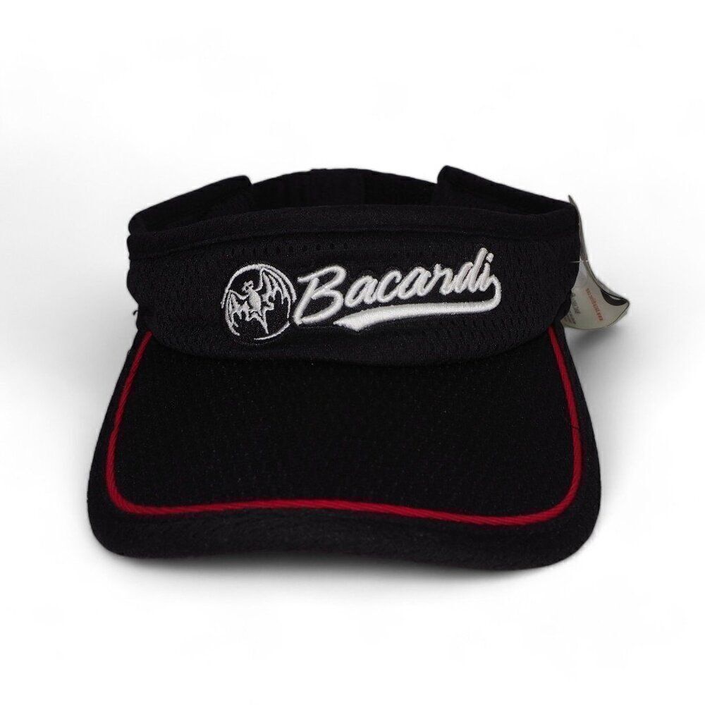 Bacardi Bat Black Visor Strapback Cap Black‎ / White OS